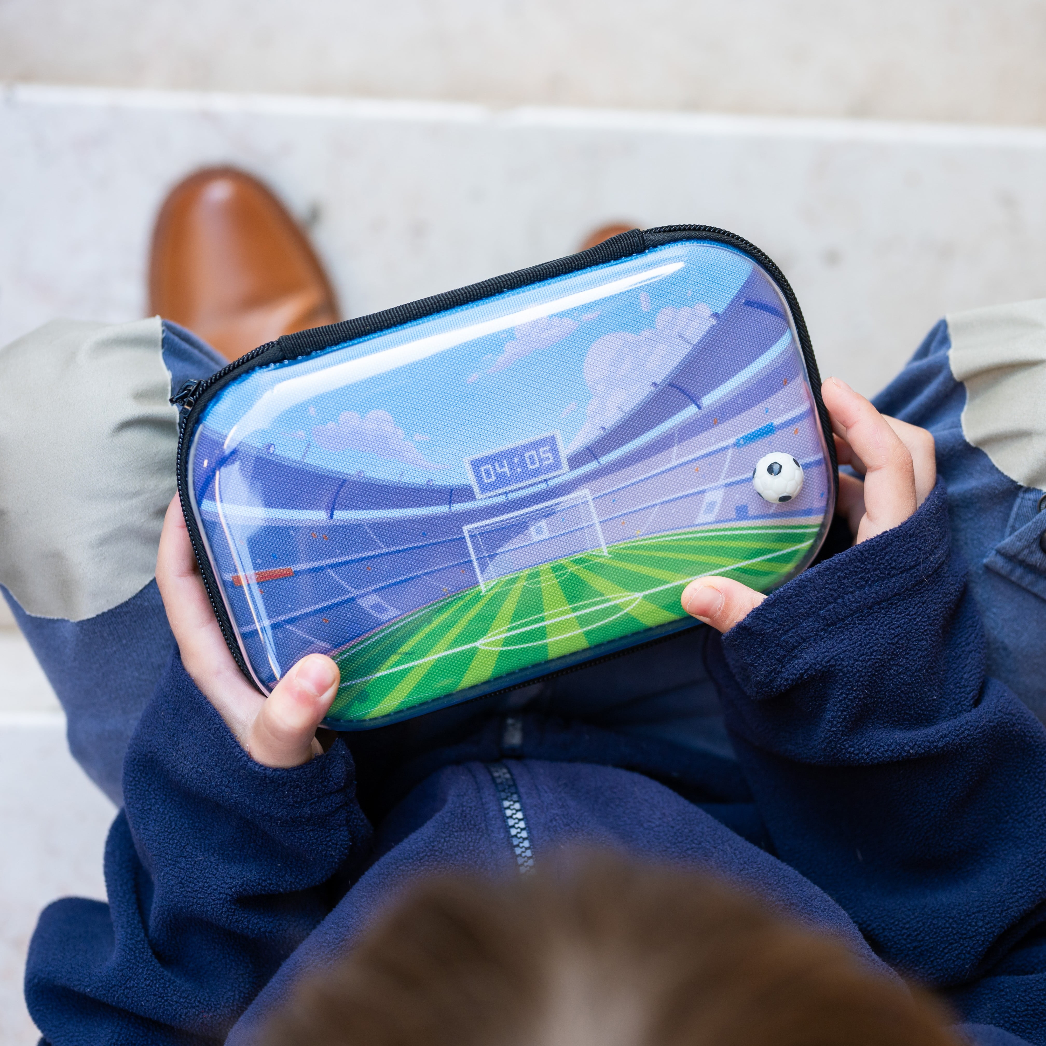 ZIPIT Soccer Pencil Box for Boys with Clear Top for Elementary School