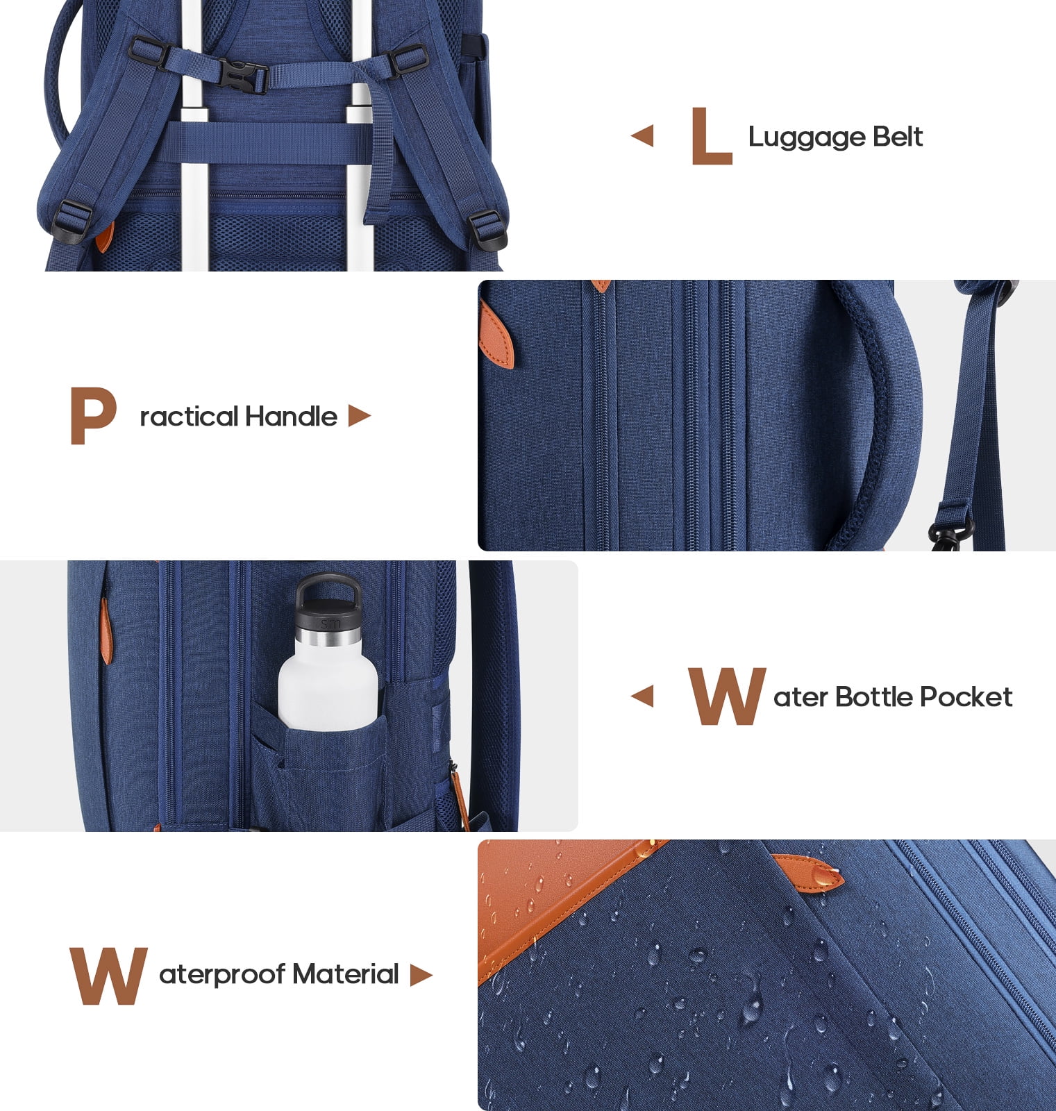 UKEIN Travel Backpack for Men & Women Carry On Backpack Flight Approved Expandable 42L Waterproof Anti-Theft Personal Item Backpack with Packing Cubes and Shoe Pocket