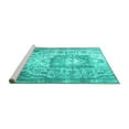 thumbnail image 2 of Ahgly Company Machine Washable Indoor Rectangle Medallion Turquoise Blue Traditional Area Rugs, 8' x 10', 2 of 4