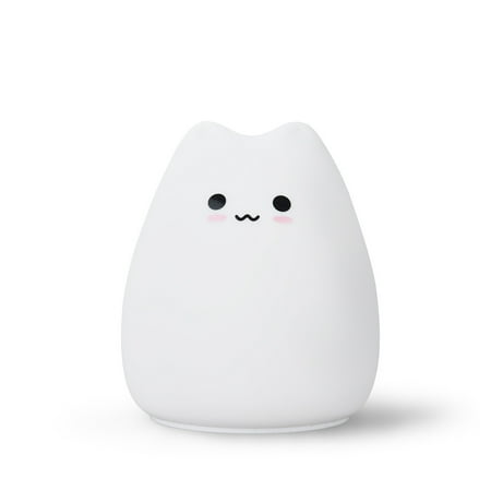 

LED Night Lights Cat Silicone Cute Night Light with Touch - Portable and Color Changing Bright Night Lamp