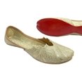 thumbnail image 3 of Gold Jutti for Women's Wedding Juttis Handmade Ethnic Ballerina Mojaris Punjabi Juti US 8/ EURO 39, 3 of 4