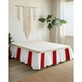 thumbnail image 2 of Red Bed Skirt Stripes Solid Color Bed Skirts King Size 18 Inch Drop, Wrap Around Dust Ruffle&nbsp;Bedskirt with Adjustable Elastic Belt for Queen Size Beds, 2 of 7