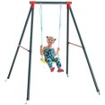 thumbnail image 1 of Outsunny Metal Swing Set with U-Shaped Swing, Seat, Kids Swing Set for Backyard, Outdoor, Playground, Multicoloured, 1 of 10