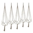thumbnail image 1 of colgadores de plantas, soporte para flores, tejido natural, cuerda de cáñamo, red para macetas, cesta colgante, bolsa de red, 105 cm, 1 of 5