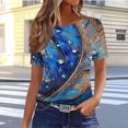 thumbnail image 2 of Women's Summer T-Shirts Fashion Printing Shirts Lightweight Crew Neck Short Sleeve Blouses Casual Loose Pullover Tops, 2 of 4