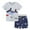 Floral Gray, variant on FLMEI Toddler Kids Boys Short Sleeve 2PCS Outfit Summer Cartoon Print Pullover T-Shirts Tops Comfy Shorts Casual Set for Baby Size 2-8T