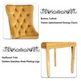 thumbnail image 5 of MIKIBAMA High-End Tufted Velvet Dining Chair Set of 2, Solid Wood Contemporary, Golden Stainless Steel Plated Legs and Nailhead Trim, Gold, 5 of 11