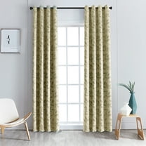 Leaves Patterned Blackout Curtain Panels, 52" x 108", Sage by Blue Nile Mills