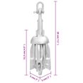 thumbnail image 4 of vidaXL Folding Anchor with Rope Silver 0.7 kg Malleable Iron, 4 of 5