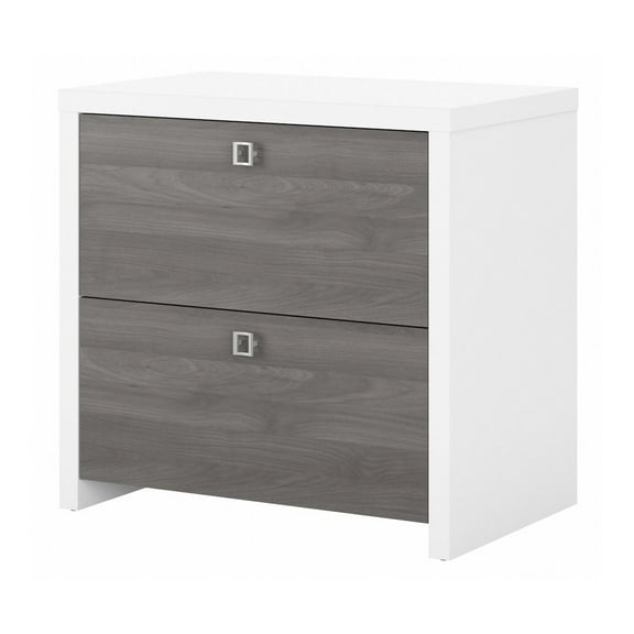 Bush Business Furniture Furniture Echo 2 Drawer Lateral File Cabinet in Pure White and Modern Gray