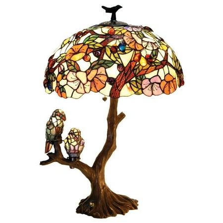 Flowers & Birds Double Lit Table Lamp