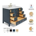 thumbnail image 3 of Ariel Cambridge 43 In. Oval Sink Vanity With White Quartz Countertop In Midnight Blue, 3 of 10