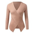 thumbnail image 7 of Bibifish Womens T-shirts Women trendy V Neck Long Sleeve Solid Color Pullover tee tops slim fit Knitting pullover Tops for ladies, 7 of 7