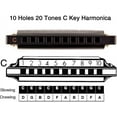 thumbnail image 6 of EASTROCK 10 Holes Key of C Blues Harmonica for Beginner Students Professional Metal Blues Harp Mouth Organ with Case (Blue), 6 of 6