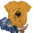 thumbnail image 5 of Zhden Women's T-shirts Sunflower Graphic Shirts Casual Shirt Sleeve Shirts for Women Summer Tops Holiday Tee Shirt（Gold,S）, 5 of 6