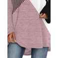 thumbnail image 4 of DYMADE Women Colorblock Printed Round Neck Medium Length Long Sleeve Loose T-shirt, 4 of 4