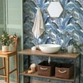 thumbnail image 3 of Tempaper Bahama Palm Indigo Breeze Peel and Stick Wallpaper, 20.5" x 16.5', 3 of 7