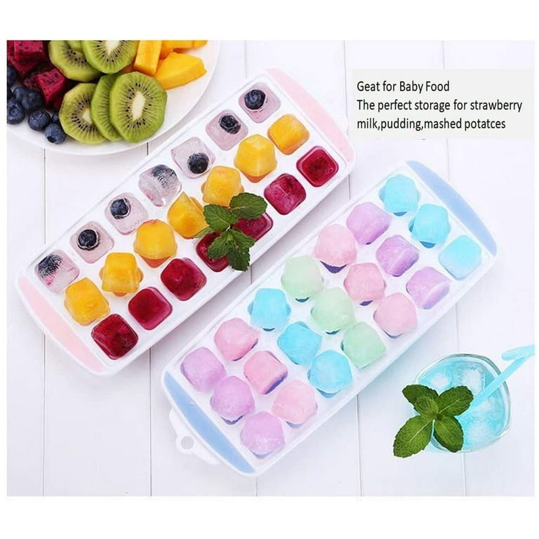 Mini Ice Cube Trays for Freezer with Bin and Scoop, 4 Pack 640 Small Nugget  Ice Cube Tray Silicone BPA Free, Tiny Crushed Ice cubes Maker Molds for