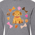 thumbnail image 4 of Inktastic Cute Puppy Valentine with Hearts and Bones Long Sleeve T-Shirt, 4 of 5