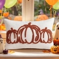 thumbnail image 2 of Btomtd Throw Pillow Covers 12 x 20 Inch, Tufted Embroidered Pumpkin Thanksgiving Fall Cushion Cases, Pillow Covers for Sofa Couch Bedroom, Brown, 2 of 6