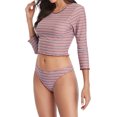 thumbnail image 4 of BeautyIn Women Two Piece Rash Guard Long Sleeve Swimsuits UV UPF 50+ Bathing Suit with Bikini Bottom, 4 of 7