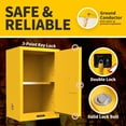 thumbnail image 6 of POWKOL Flammable Cabinet 6 Gallon Yellow, 18.11 x 18.11 x 35.5 Inchs Adjustable Shelf Flammable Storage Cabinet, for Commercial Industrial Home Use, 6 of 8