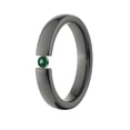 thumbnail image 2 of Emerald 4mm Black Zirconium Tension Set Ring, 2 of 3