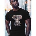 thumbnail image 2 of Cute Koala Men's T Shirts T-Shirt for Men Crew Neck Tees Cotton Tops, Black, S, 2 of 7