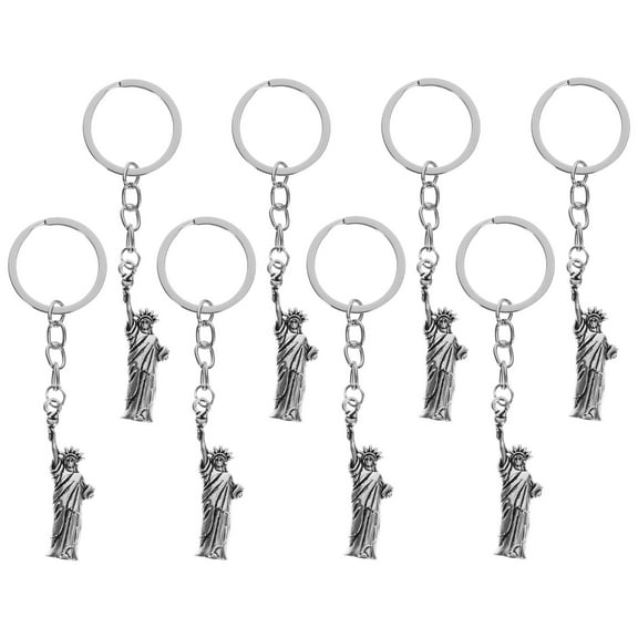 Topbathy 8pcs Novelty Keychain American Keyring Decoration for Collectors Independence Day