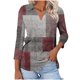 thumbnail image 1 of Camiseta de Solapa de Cuello en V de la Manga Superior de 3/4 de las Mujeres, Uso Diario Cómodo Casual, 1 of 5