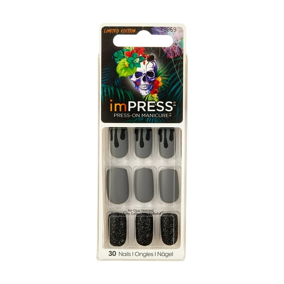 KISS imPRESS Limited Edition Artificial Nail Kit, Dark Night