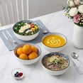 thumbnail image 5 of 60 Oz Large Soup Bowl Set Of 3, Japanese Ramen Pho Bowls, Blue And White Porcelain Big Bowl, 5 of 9