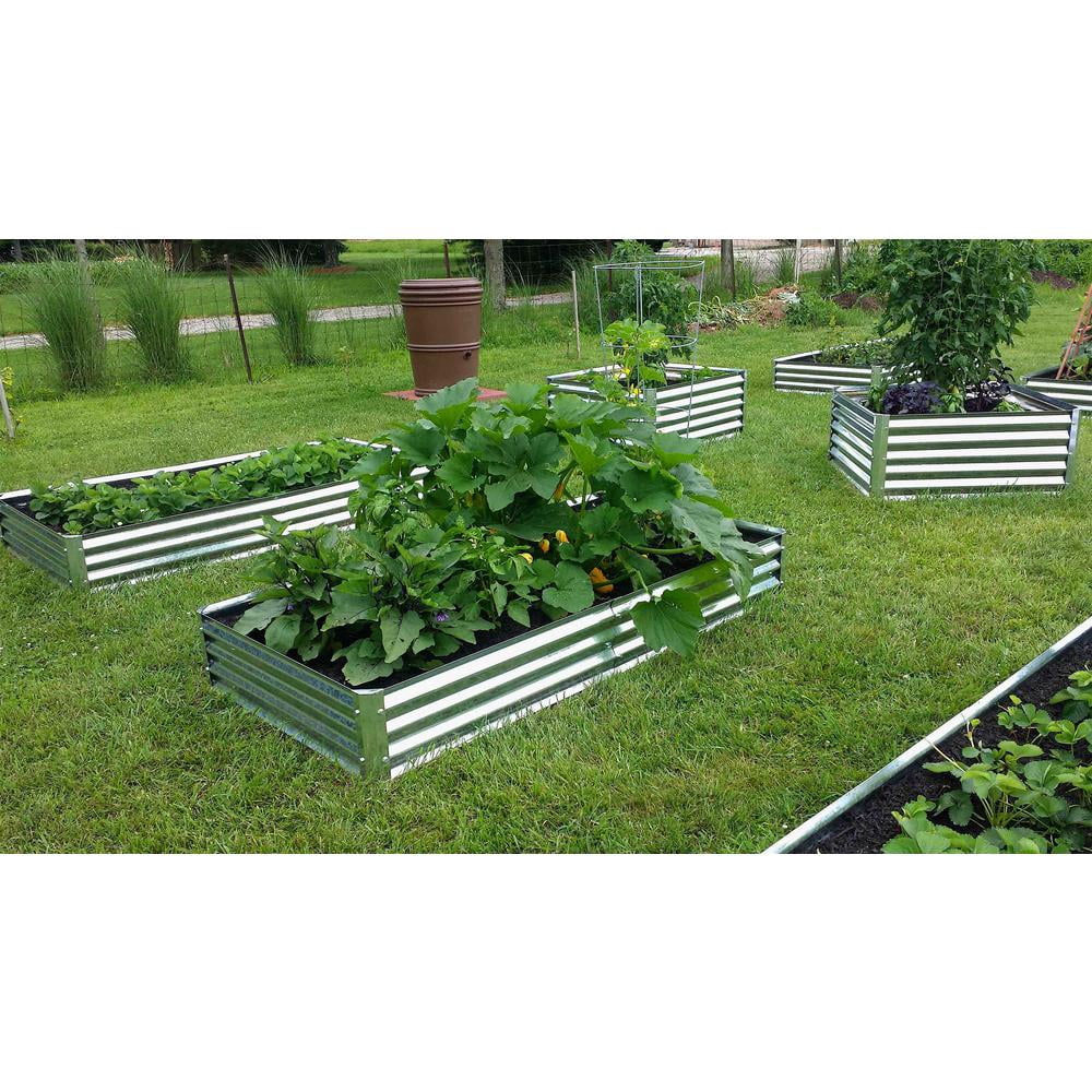 EarthMark MGB-L022 Bajo Series 22 x 40 x 10 in. Rectangle Galvanized Metal Raised Garden Bed