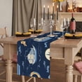 thumbnail image 2 of Navy Blue Boat Coastal 36 Inch Table Runner, Summer Sea Beach Ocean Nautical Farmhouse Dresser Scarf Cotton & Linen Tablerunner for Dining/Kitchen Island/Holiday Party Décor Small 13" x 36", 2 of 9