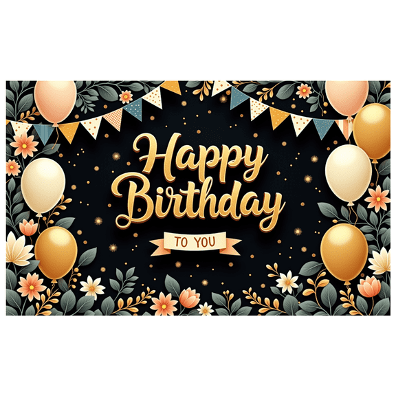 Decorative Design Happy Birthday Banner Colorful Balloons Celebration Banner for Birthday Party Celebration
