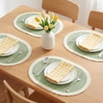 thumbnail image 2 of Farmhouse Placemats Set of 6 Woven Placemats for Dining Table Decor Indoor Outdoor Kitchen Table Mat Wipe Clean Green 17.7x11.8inch, 2 of 6
