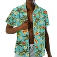 thumbnail image 3 of Garronmavis Tropical Flowers Matching Beach Outfits for Couples Mens Short Sleeve Shirt Size M and Women's Round Neck Dress Polyester Loose Sleeveless Sundress with Pocket, 3 of 7