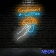 thumbnail image 3 of Handmadetneonsign Croissant & Coffee Neon Sign, Breakfast Led Sign, Kitchen Wall Art Decor, Cafe Shop Wall Decor 77522, 3 of 5