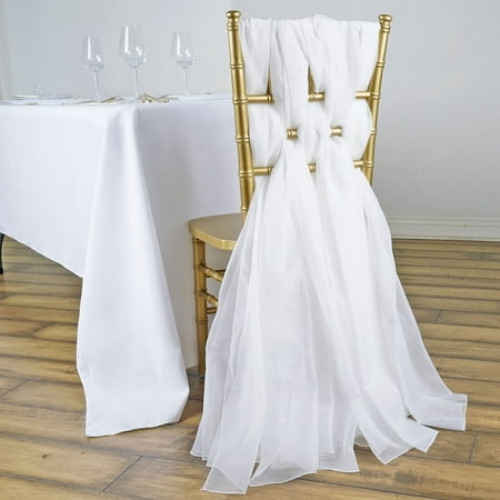 Balsacircle 5 Extra Wide Premium Chiffon Chair Sashes Bows Ties