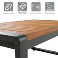 thumbnail image 6 of 4-Piece Outdoor Furniture Set, Large Metal Patio Conversation Set with Cushion & Acacia Wood Tabletop, Gray, 6 of 10
