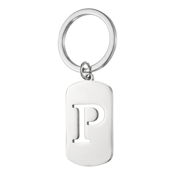 Uxcell Initial Letter Key Chain, A-Z KeyChain DIY Pendant Key Ring for Keys Purse Party Gifts, Silver (Letter P)