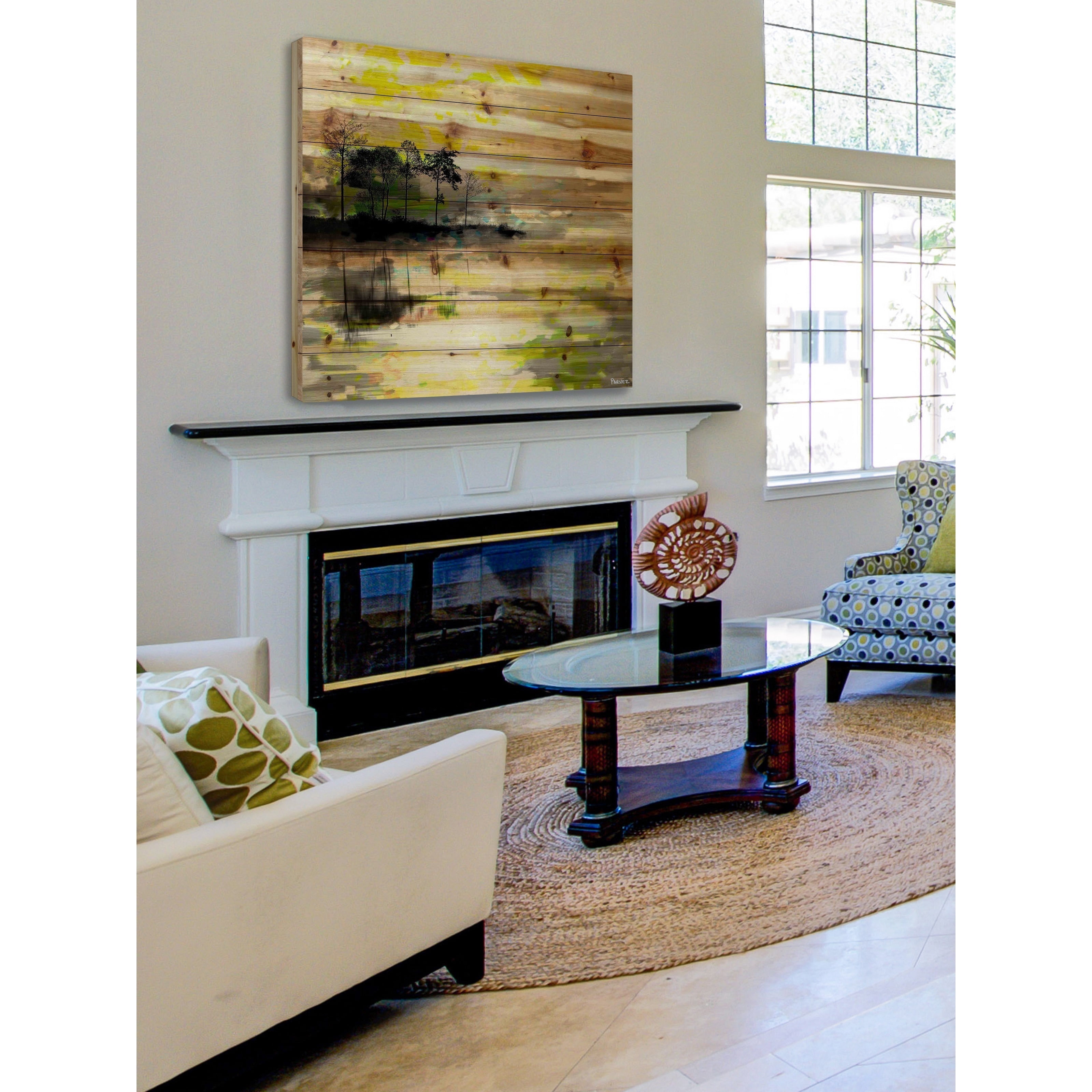 Parvez Taj  'Oshawa' Painting Print on Natural Pine Wood - Multi-color 32 x 32