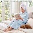 thumbnail image 5 of PAVILIA Womens Zip Up Robe, Sherpa Fleece Housecoat with Pockets, Fuzzy Warm Zipper House Coat for Women Elderly, Plush Soft Long Bathrobe Loungewear, Light Blue (Large/X-Large), 5 of 10