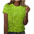 thumbnail image 1 of Shorts pour Femmes, T-Shirt à Manches Courtes Col Rond Imprimé Décontracté pour Femmes, 1 of 4