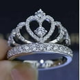 thumbnail image 4 of 2Ct Lab-Created Diamond Princess Crown Engagement Ring 14k White Gold Plated, 4 of 6