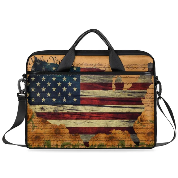 15Inch Laptop Bag Retro Floral Print Computer Messenger Bag with Adjustable Shoulder Strap fits13-15 Inch Laptops & Tablets