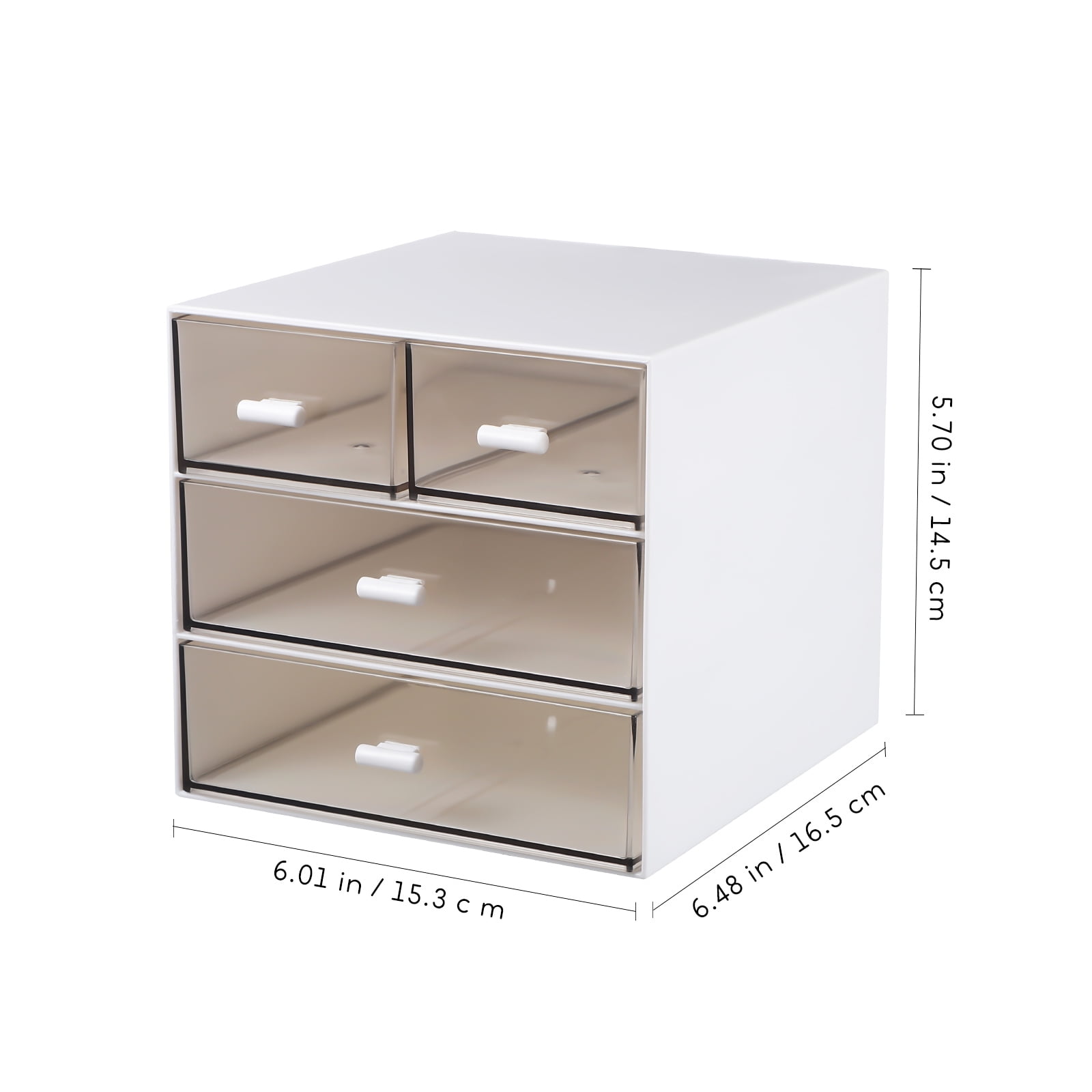 DEEPCRAFF Plastic Desk Drawer Organizer with Three Layers and Four Drawers for Office Storage