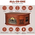 thumbnail image 3 of ORCC Tocadiscos 10 en 1, Tocadiscos Nostálgico para Discos de Vinilo con Bluetooth, 2 Altavoces Incorporados, CD, Cassette, Radio AM/FM, USB, Ranura SD, Control Remoto, 3 of 5
