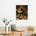 thumbnail image 3 of Chilfamy Canvas Wall Art Western Decor for Bedroom Bathroom Cowboy Black Hat Boots Vintage Picture Print Painting,Framed Artwork for Living Room,Office,16x20 in/12x16 in, 3 of 5