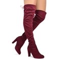 thumbnail image 2 of Wild Diva Lounge Amaya-01 Women's Over The Knee Tie Up High Block Heel Dress Boots, 2 of 10